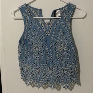 H&M embroidered crop top